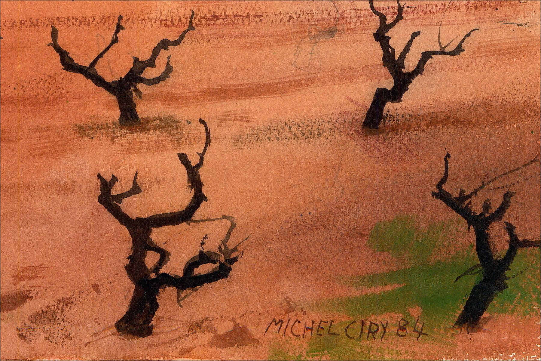 Michel CIRY - Original Drawing "Character" 24x18cm