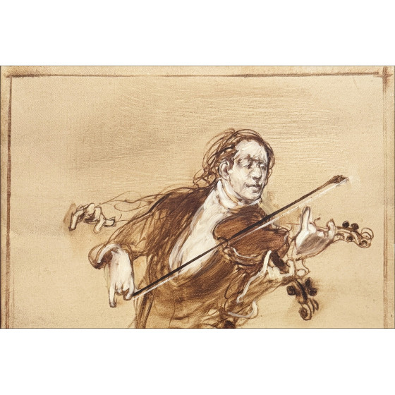 Claude Weisbuch, Der Geiger, Original-Ölgemälde