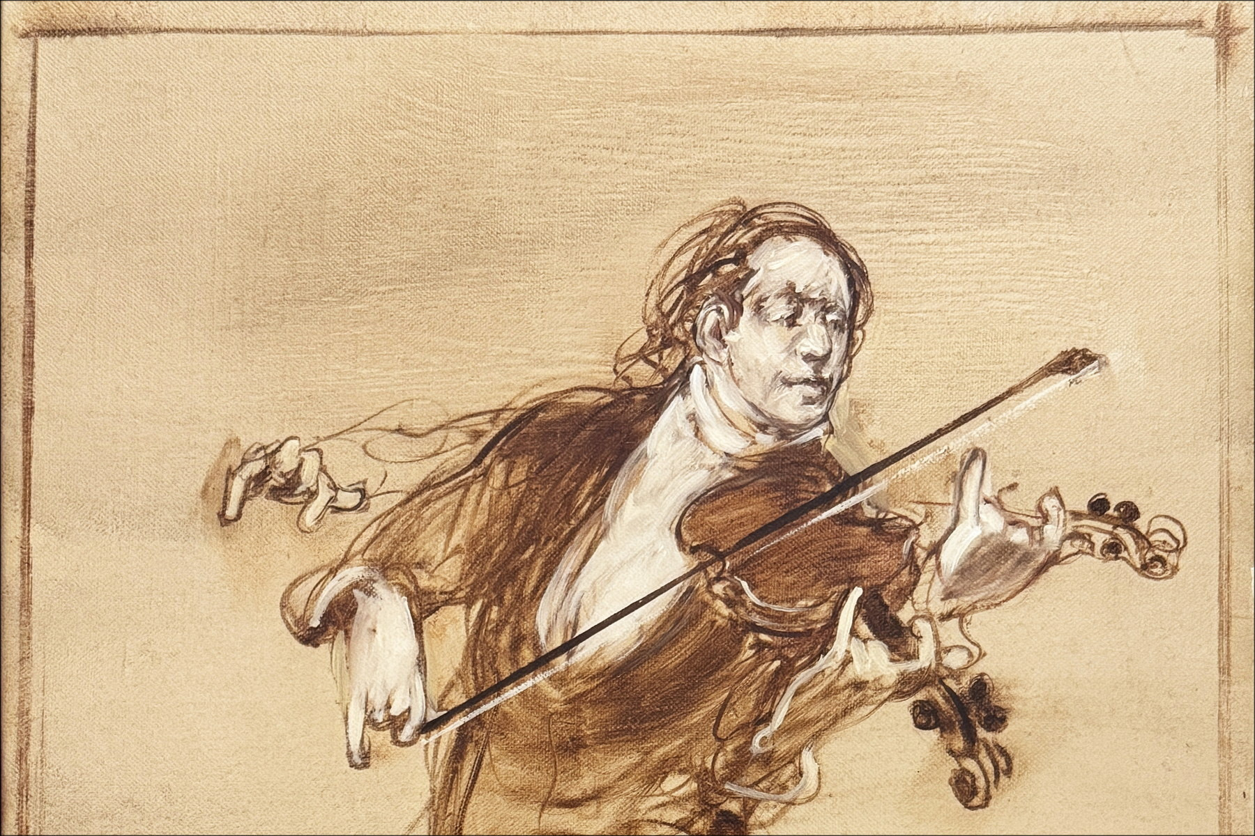 Claude Weisbuch, Il violinista, dipinto originale ad olio