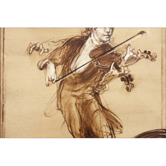 Claude Weisbuch, The Violinist, original oil painting