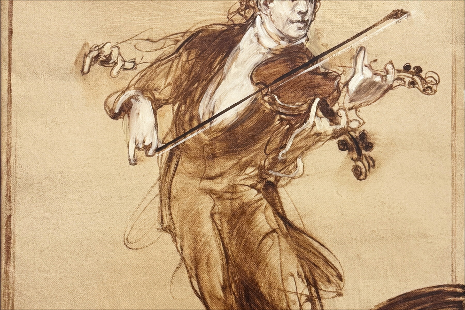 Claude Weisbuch, El violinista, pintura original al óleo