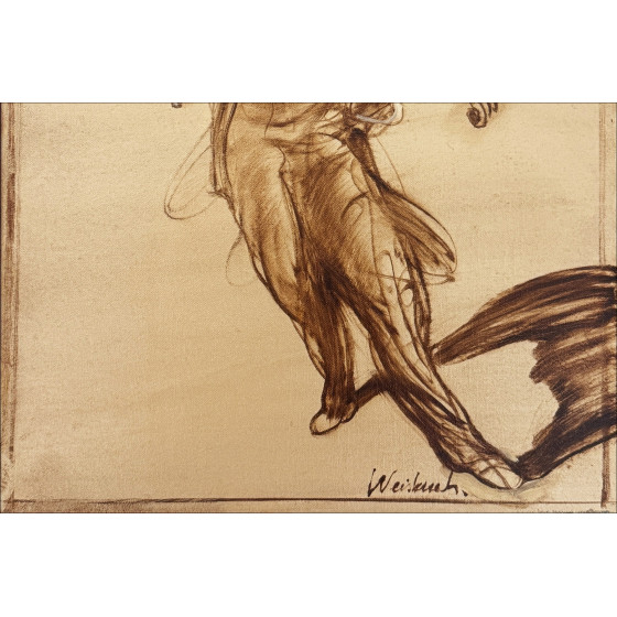Claude Weisbuch, El violinista, pintura original al óleo