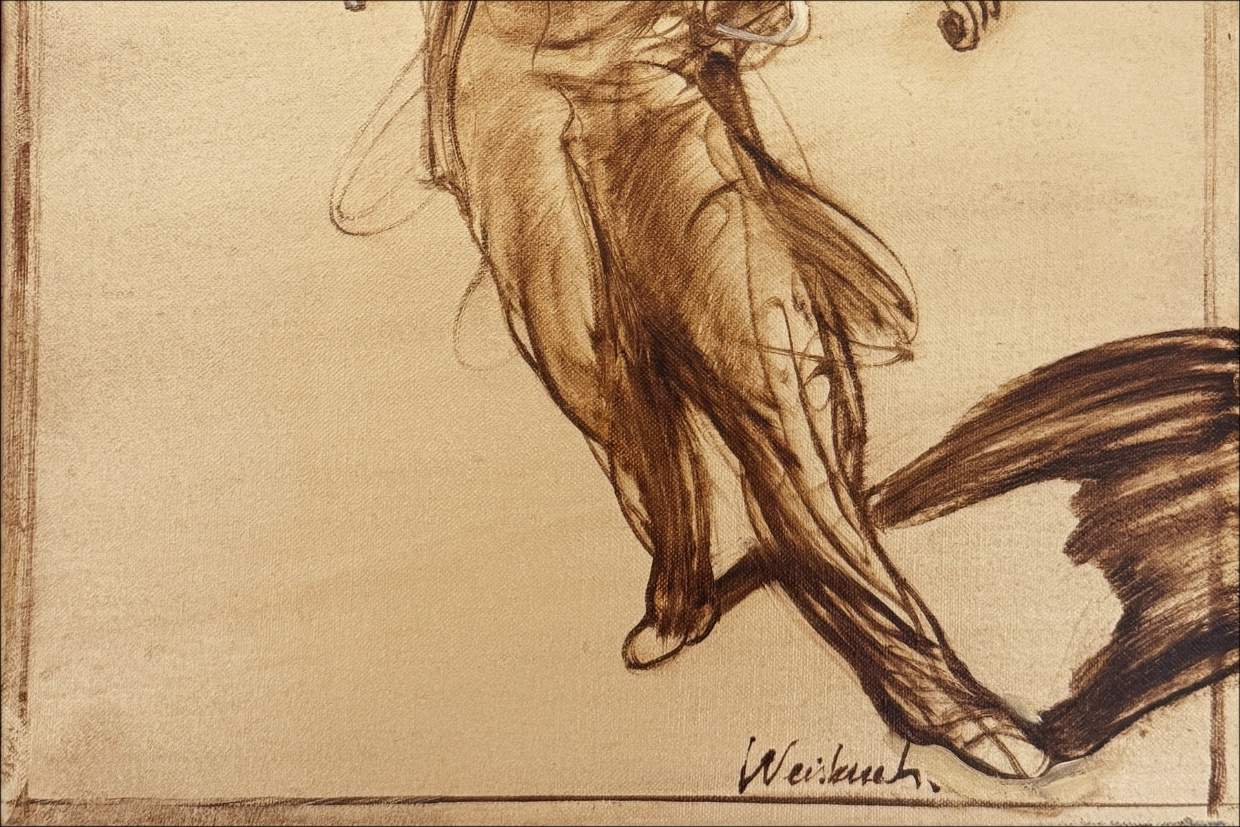Claude Weisbuch, Der Geiger, Original-Ölgemälde