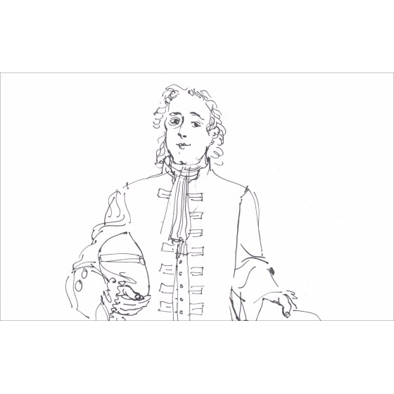 DUFY Raoul - Lithographie "Portrait de Isaac Newton, étude pour la fée électricité" 30x18cm - 1965