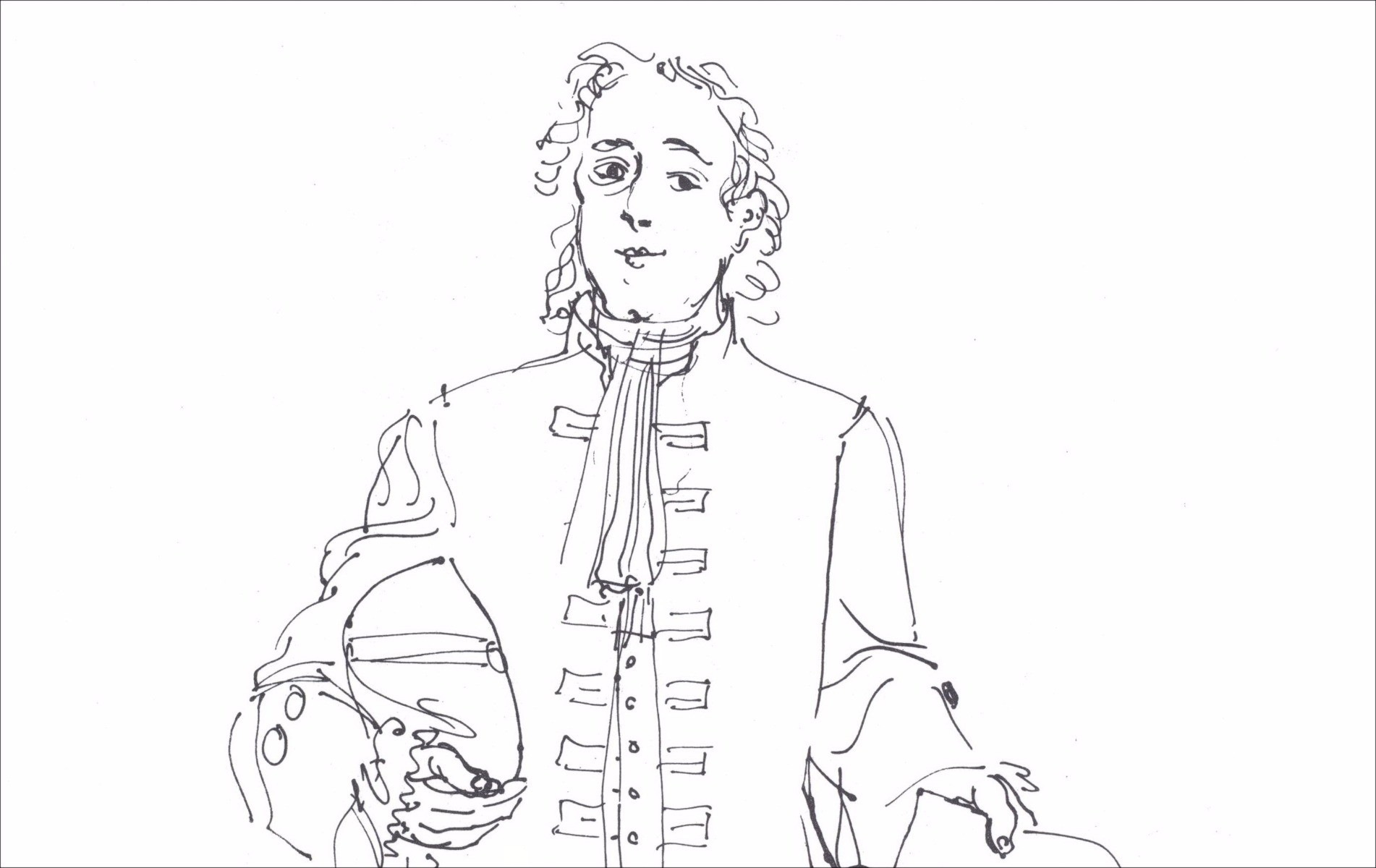 DUFY Raoul - Lithograph "Portrait of Isaac Newton, study for the electric fairy" 30x18cm - 1965