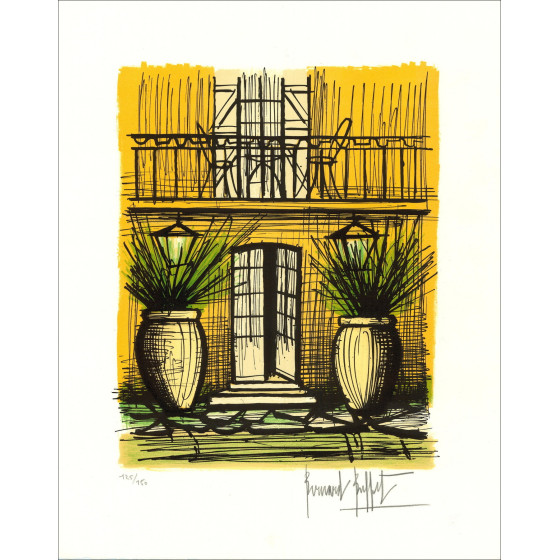 Bernard Buffet Bodegón con cenicero 1982, litografía original