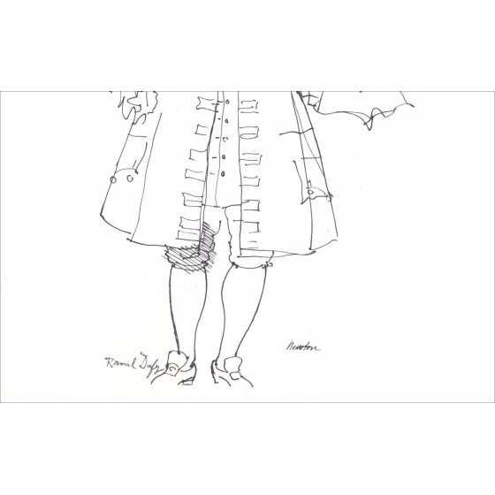 DUFY Raoul - Litografía "Retrato de Isaac Newton, estudio para la Hada Electricity" 30x18cm - 1965