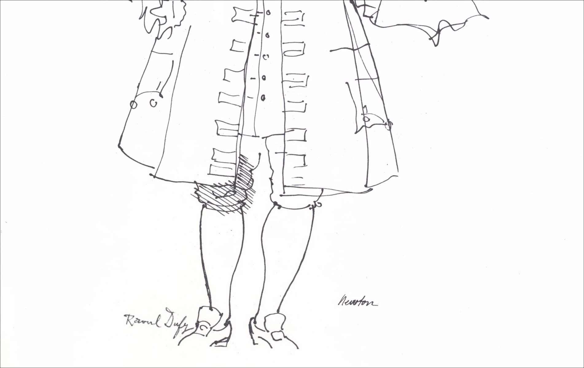DUFY Raoul - Lithographie "Portret van Isaac Newton, enthousiasme voor de feefra_Latnheid" 30x18cm - 1965