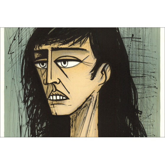 Bernard Buffet, Vrouwenhoofd (1980), originele gesigneerde lithografie