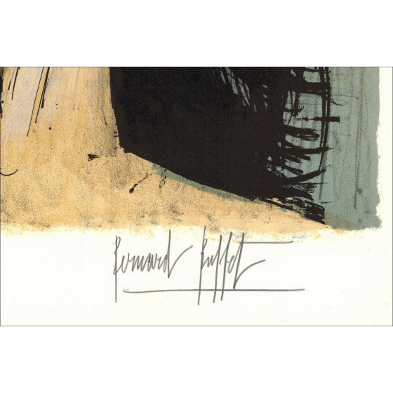 Bernard Buffet, Vrouwenhoofd (1980), originele gesigneerde lithografie