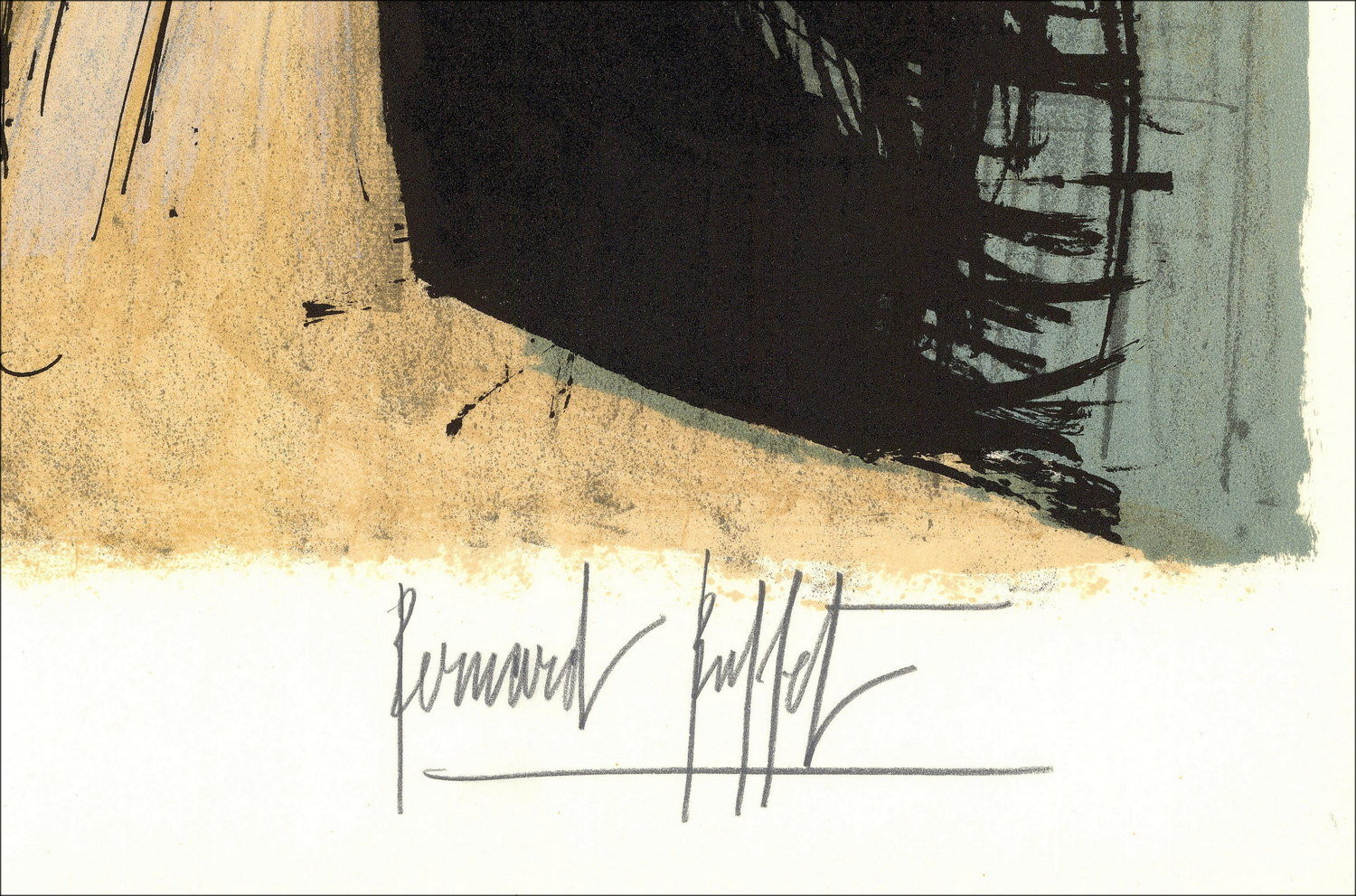 Bernard Buffet, Cabeza de mujer (1980), litografía original firmada
