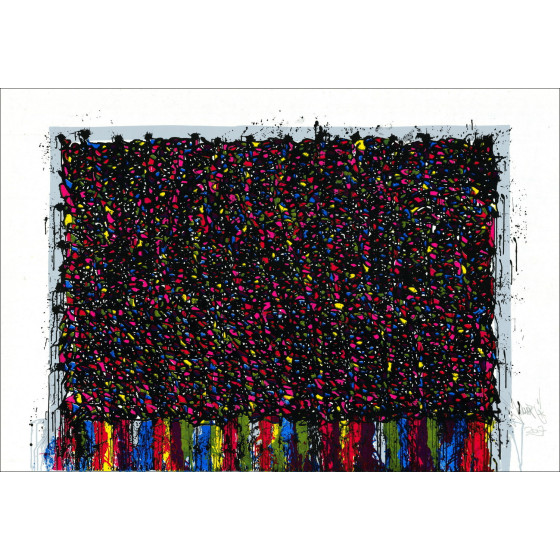 JonOne - Composition 2017, signed screen print on Hanji paper
