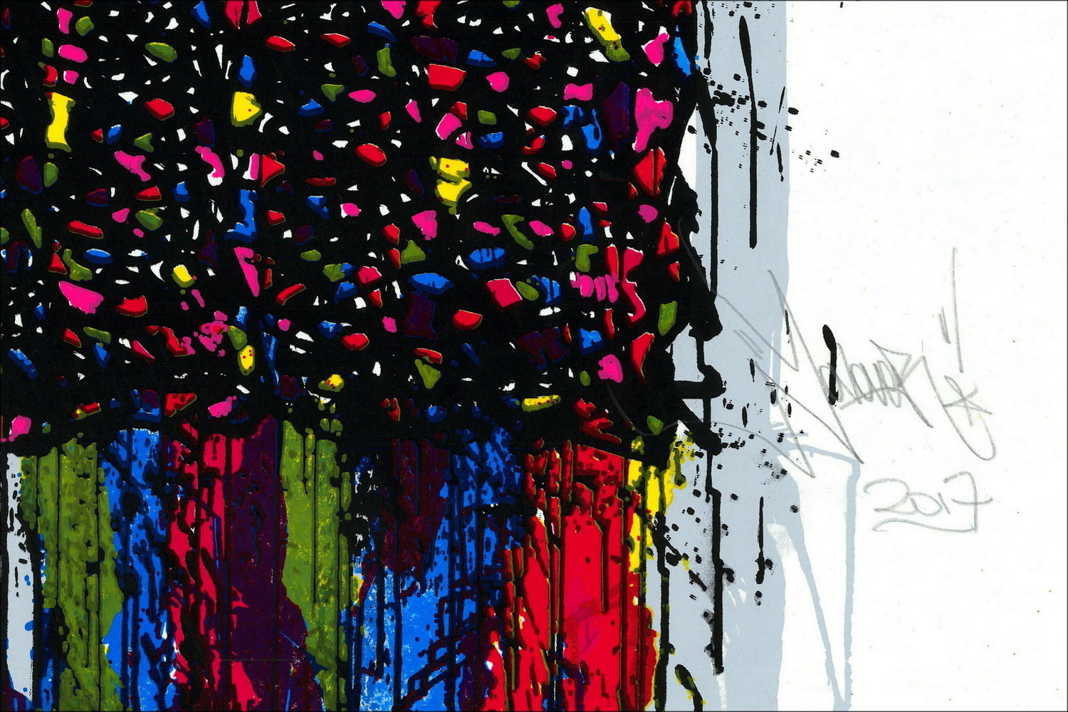 Jonone - Composición 2017, Silkscreen firmado en Papel Hanji