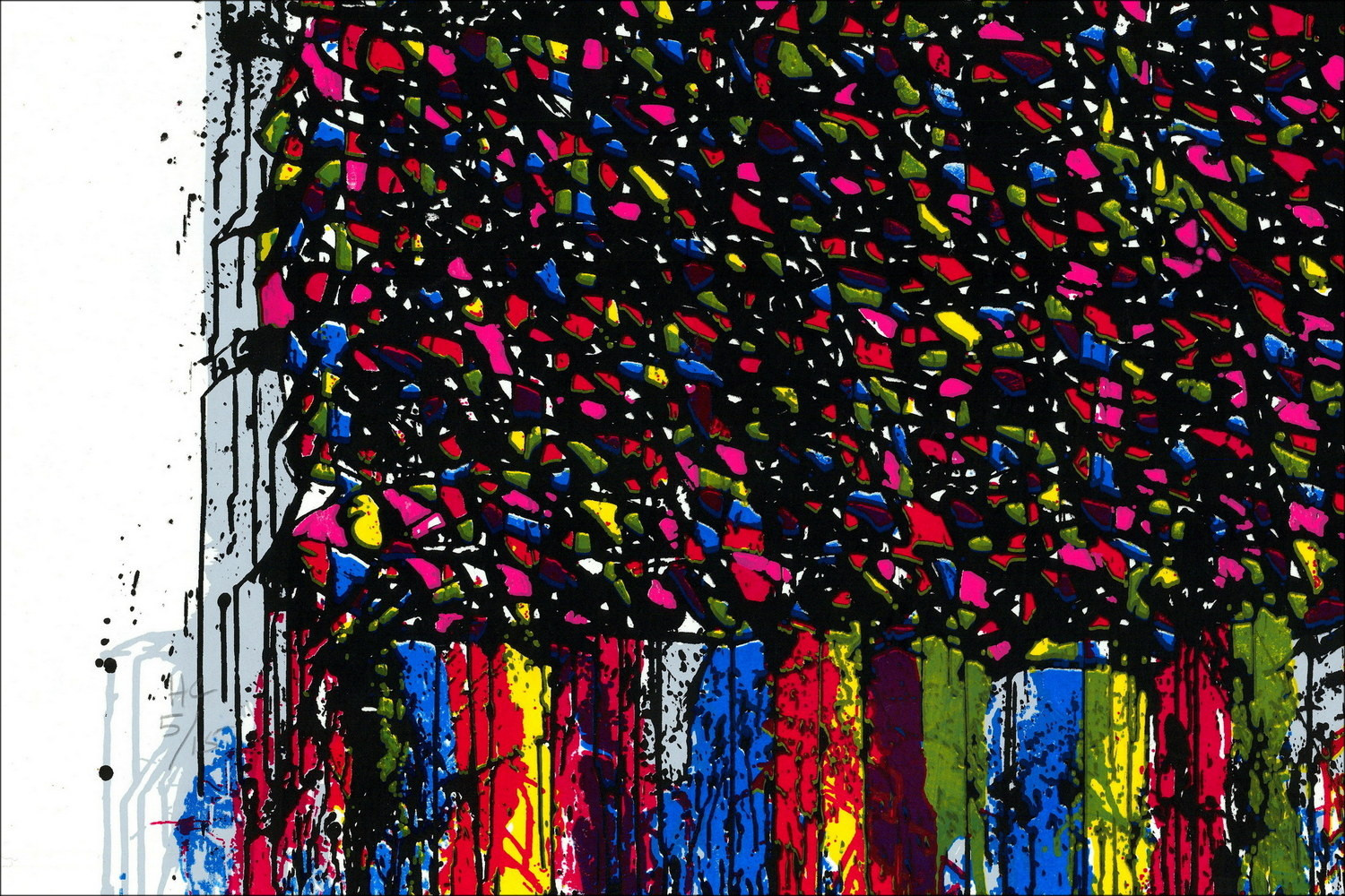 Jonone - Composición 2017, Silkscreen firmado en Papel Hanji