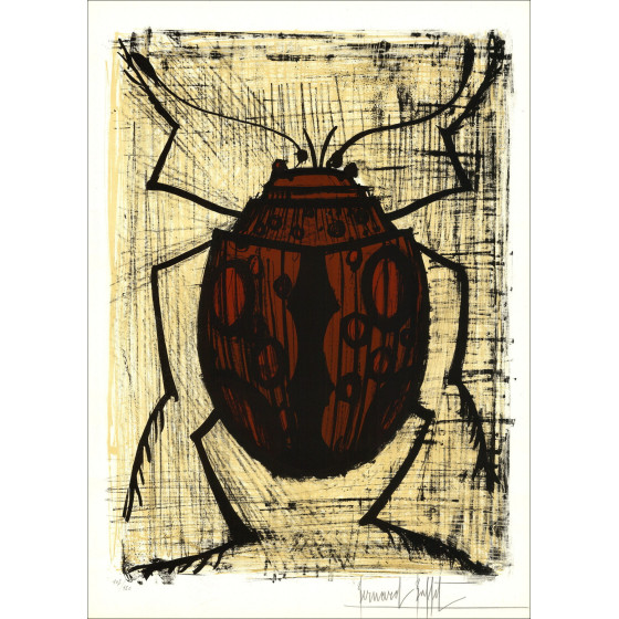 Bernard Buffet, The Ladybug 1964, original signed lithograph
