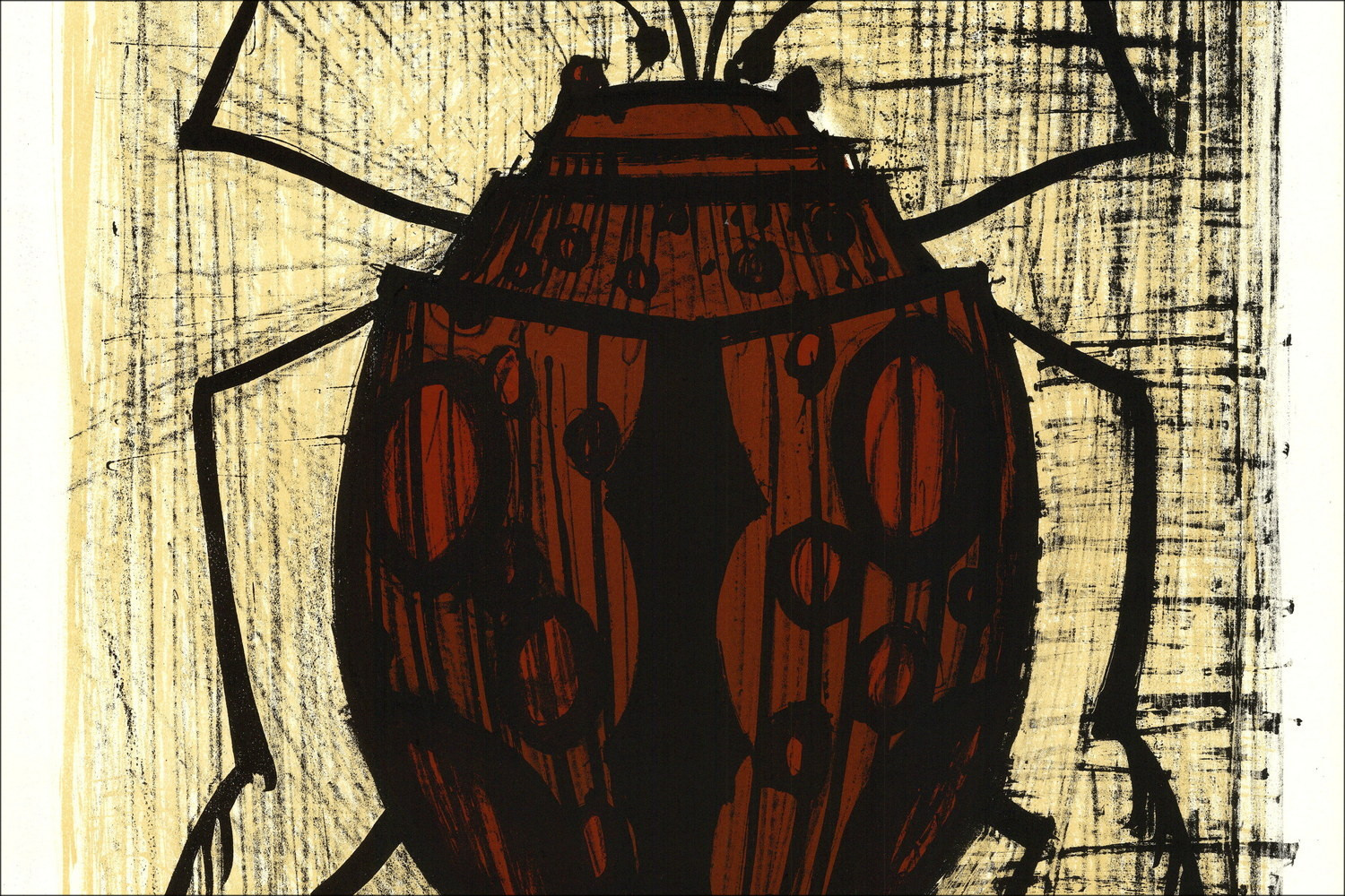 Bernard Buffet, The Ladybug 1964, original signed lithograph