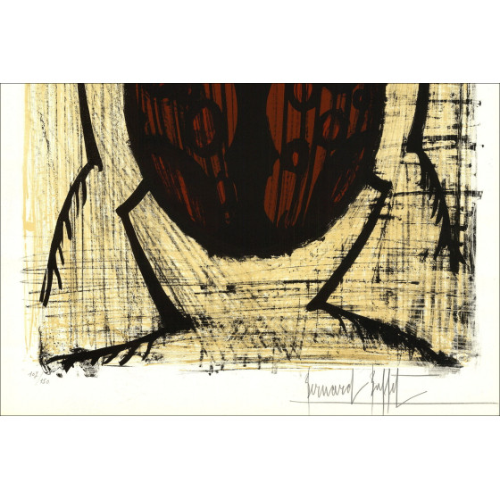 Bernard Buffet, La Mariquita 1964, litografía original firmada.