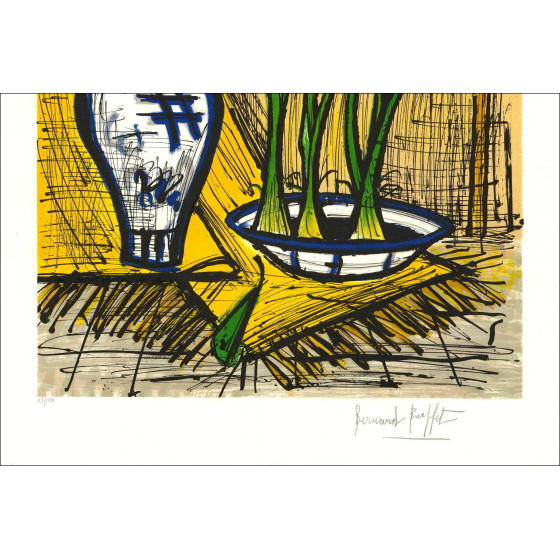 Bernard Buffet – Jonquilles et tulipes, lithographie signée