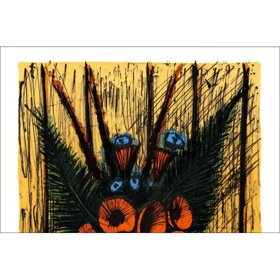 Bernard Buffet, Fiori in un vaso 1981, litografia originale