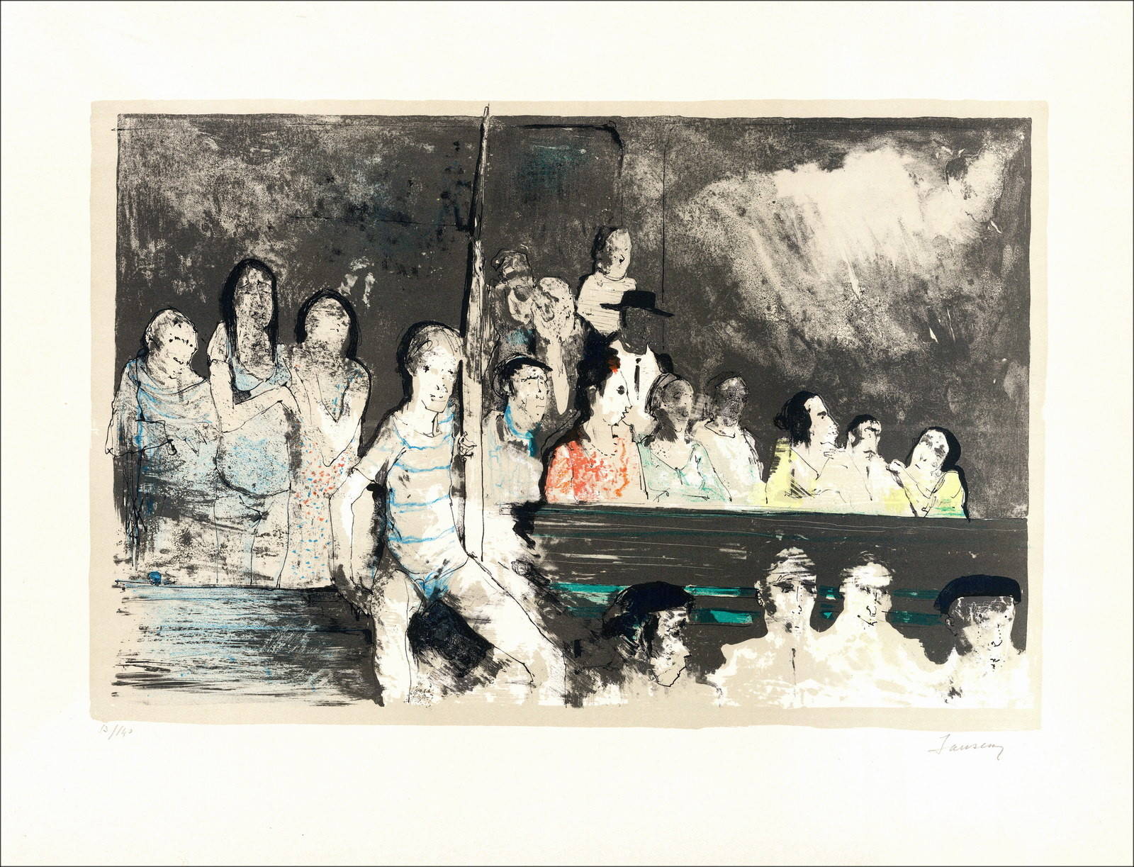 kopie van JANSEM Jean - Originele lithografie "De Trommelspeler" 75x54cm