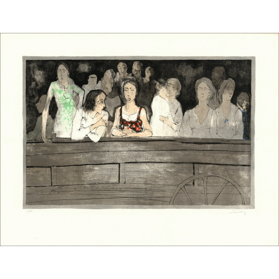 copia di JANSEM Jean - Litografia originale "L'arena, la tribuna II" 50x65cm