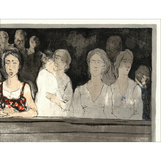copia de JANSEM Jean - Litografía original "L'arène, la tribune II" 50x65cm