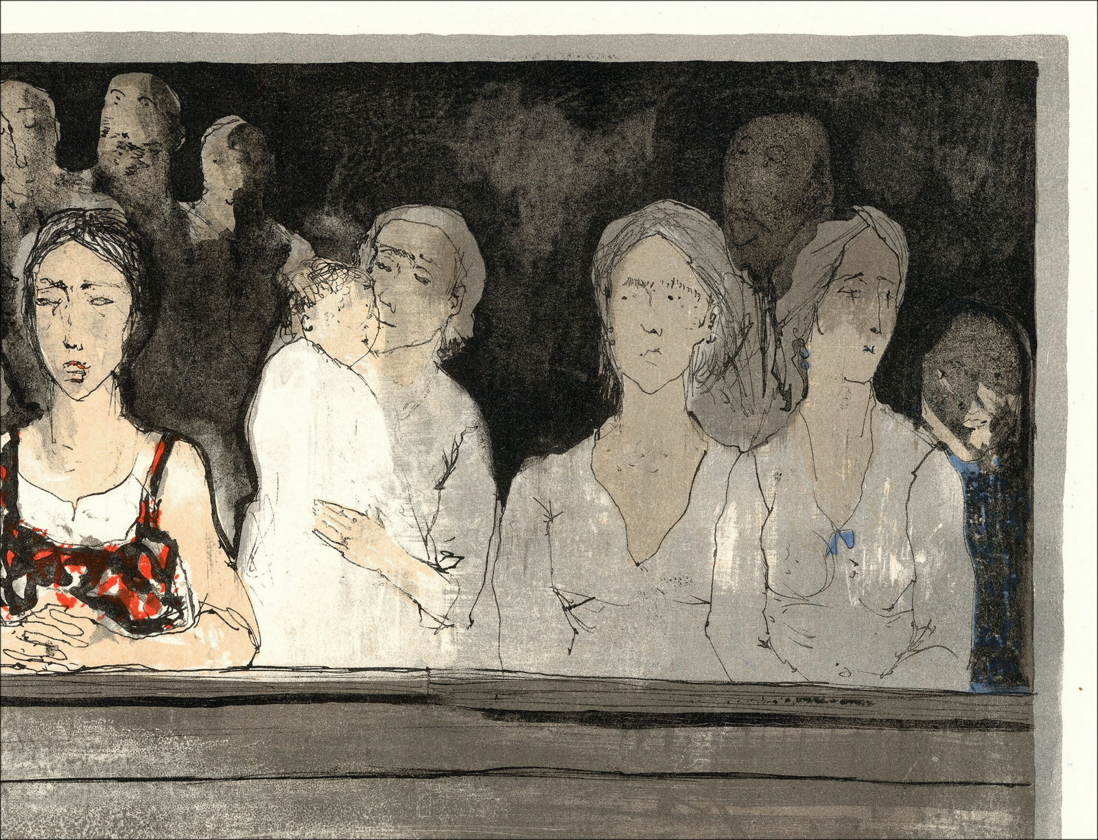 copia de JANSEM Jean - Litografía original "L'arène, la tribune II" 50x65cm