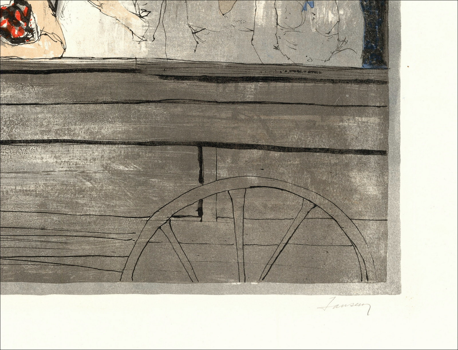 copy of JANSEM Jean - Original lithograph "The Arena, the Tribune II" 50x65cm