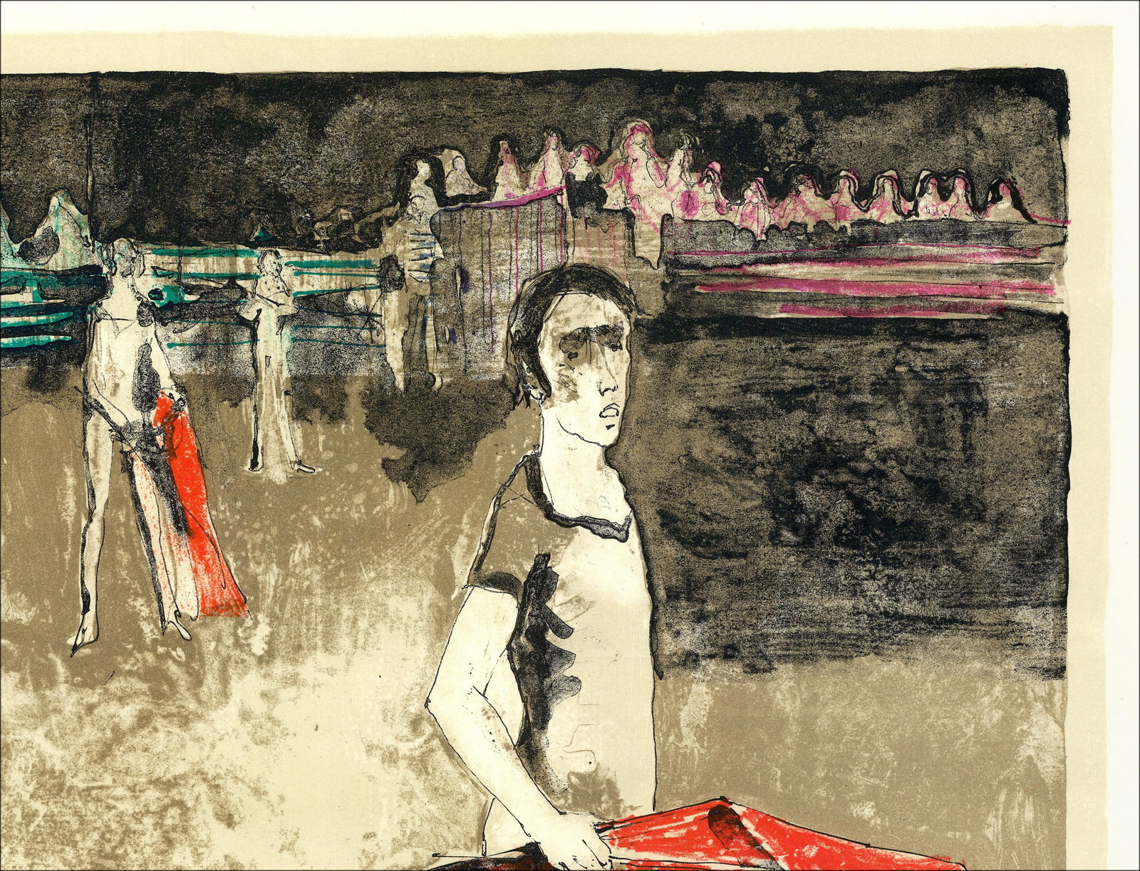 Jean Jansem, L'arena, la muleta (1971) | Litografia originale