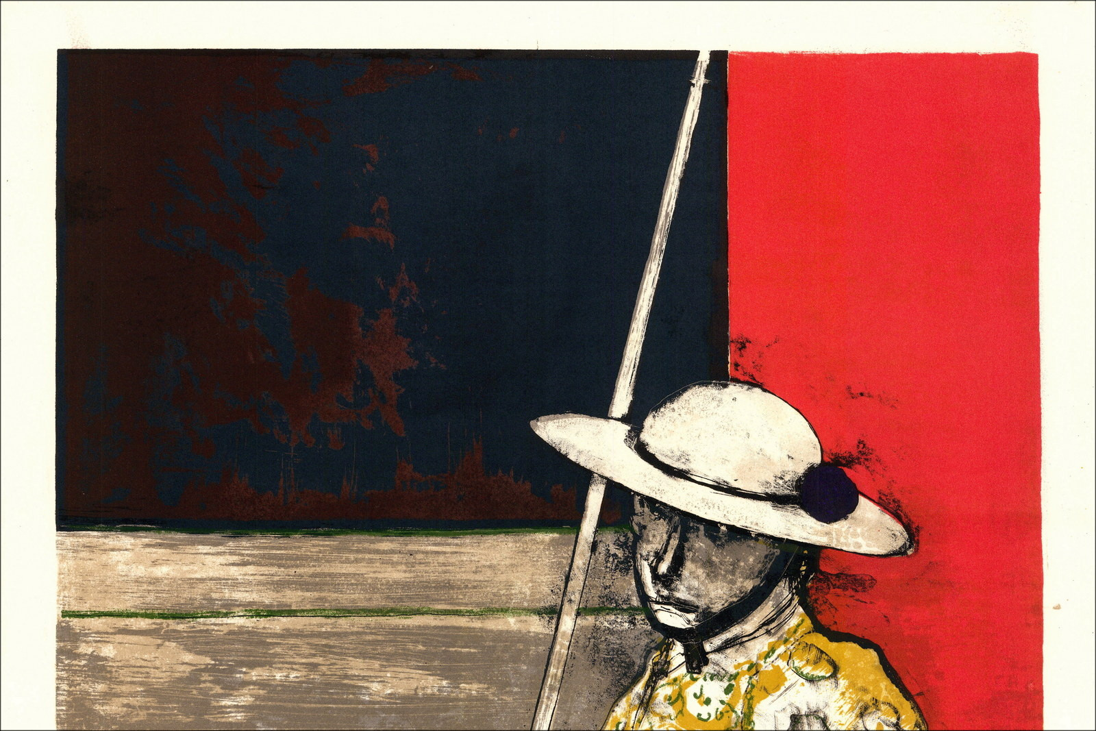 Jean Jansem, L'arena, la muleta (1971) | Litografia originale