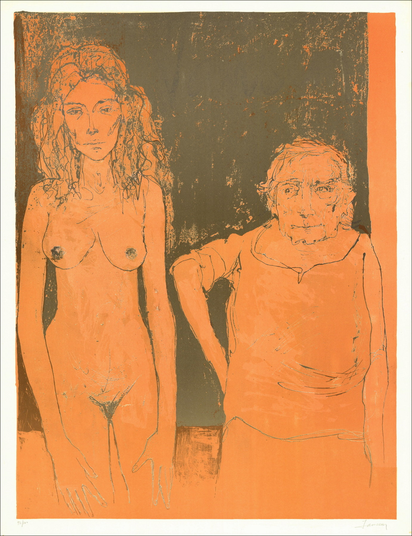 Jean Jansem, Due donne verso il 1975 | Litografia originale