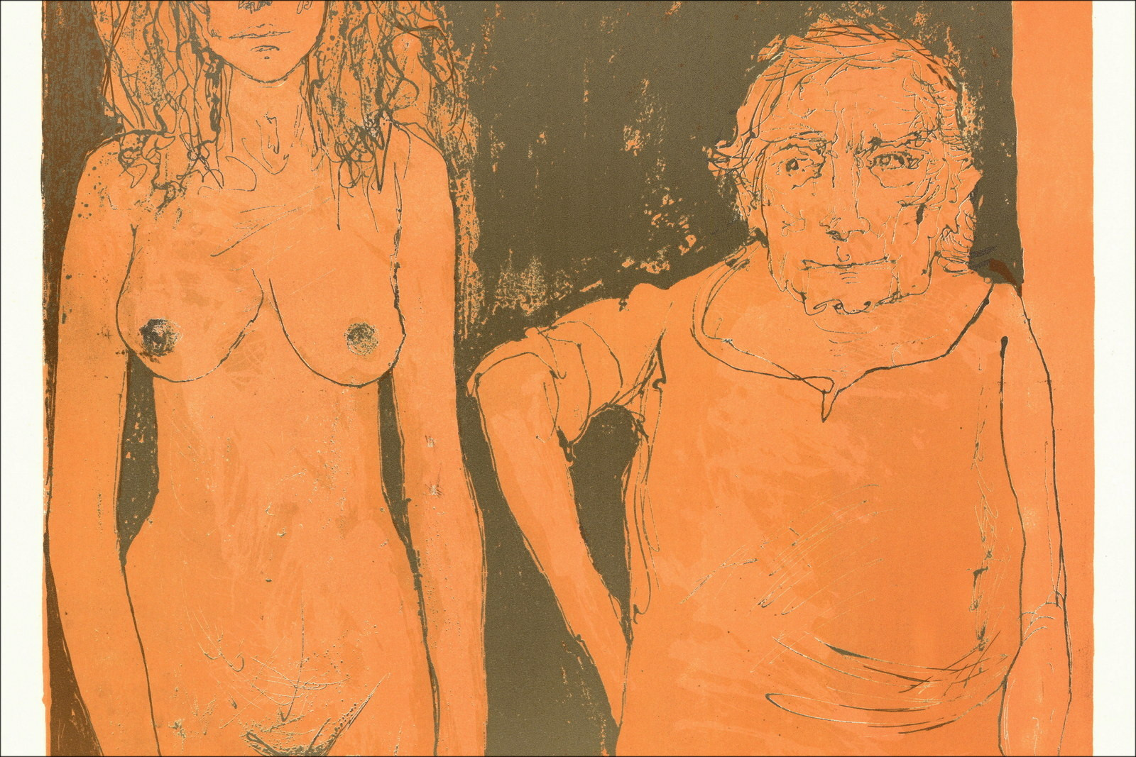 Jean Jansem, Dos mujeres alrededor de 1975 | Litografía original