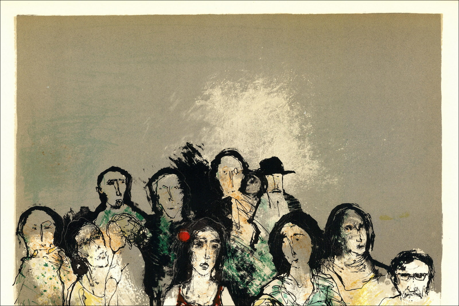 Jean Jansem, Personnages, de show (1975) | Originele lithografie