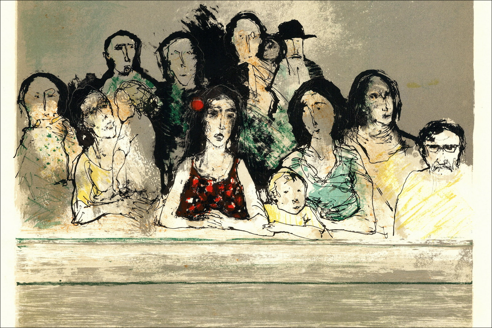 Jean Jansem, Personnages, le spectacle (1975) | Lithographie originale