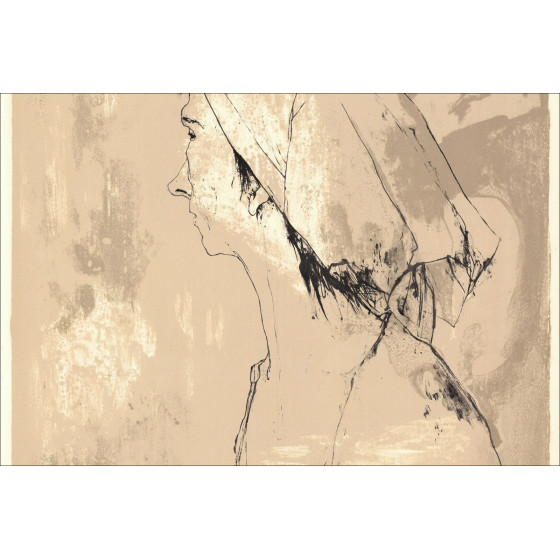 Jean Jansem, Donna di profilo (1975) | Litografia originale