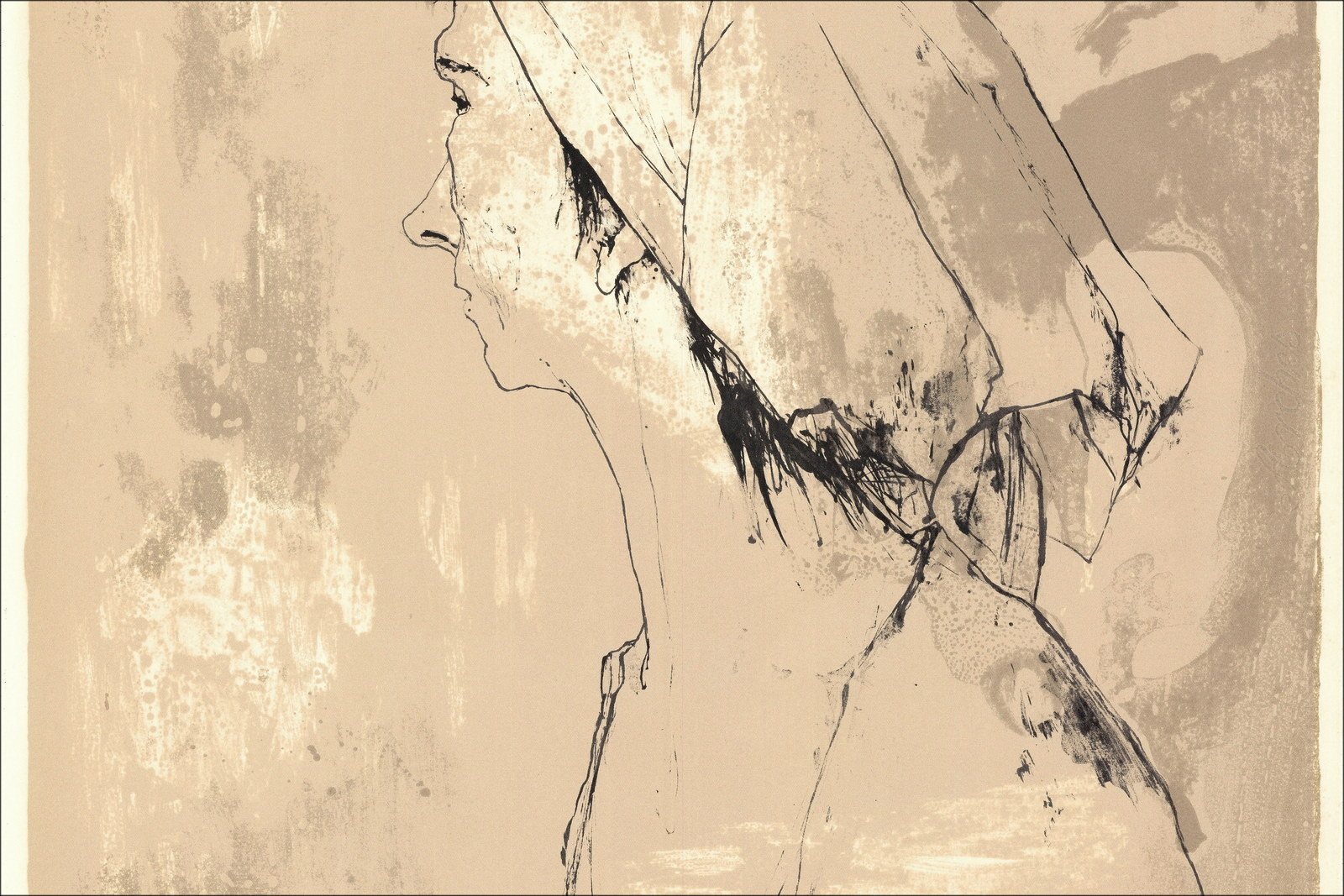 Jean Jansem, Woman in Profile (1975) | Original lithograph
