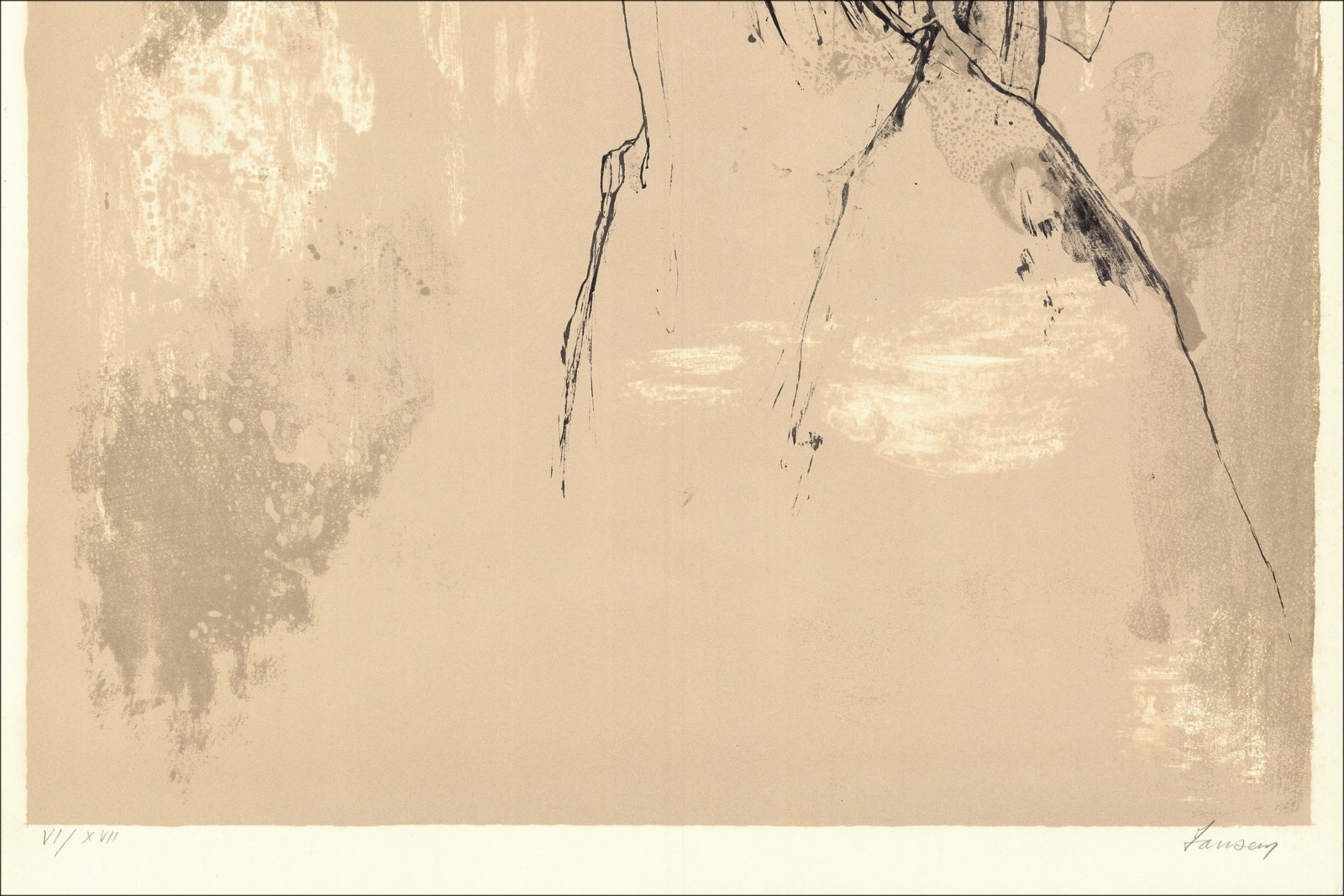 Jean Jansem, Donna di profilo (1975) | Litografia originale