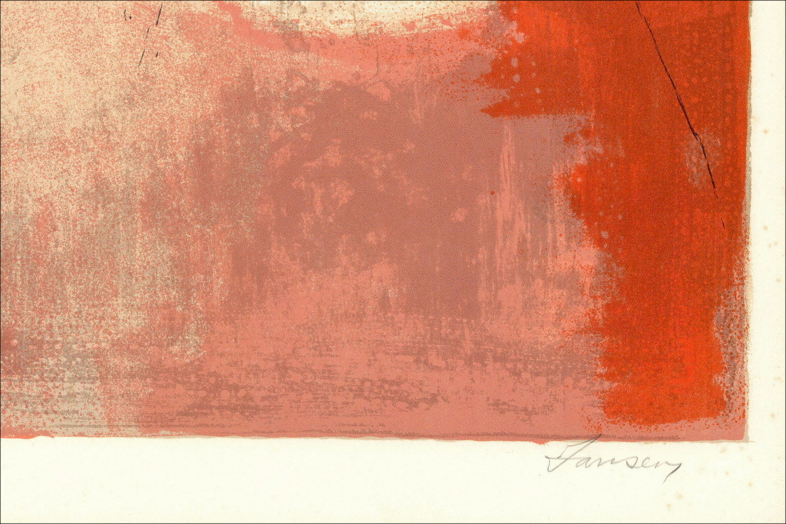 Jean Jansem, Donna di profilo rosso (1975) | Litografia originale