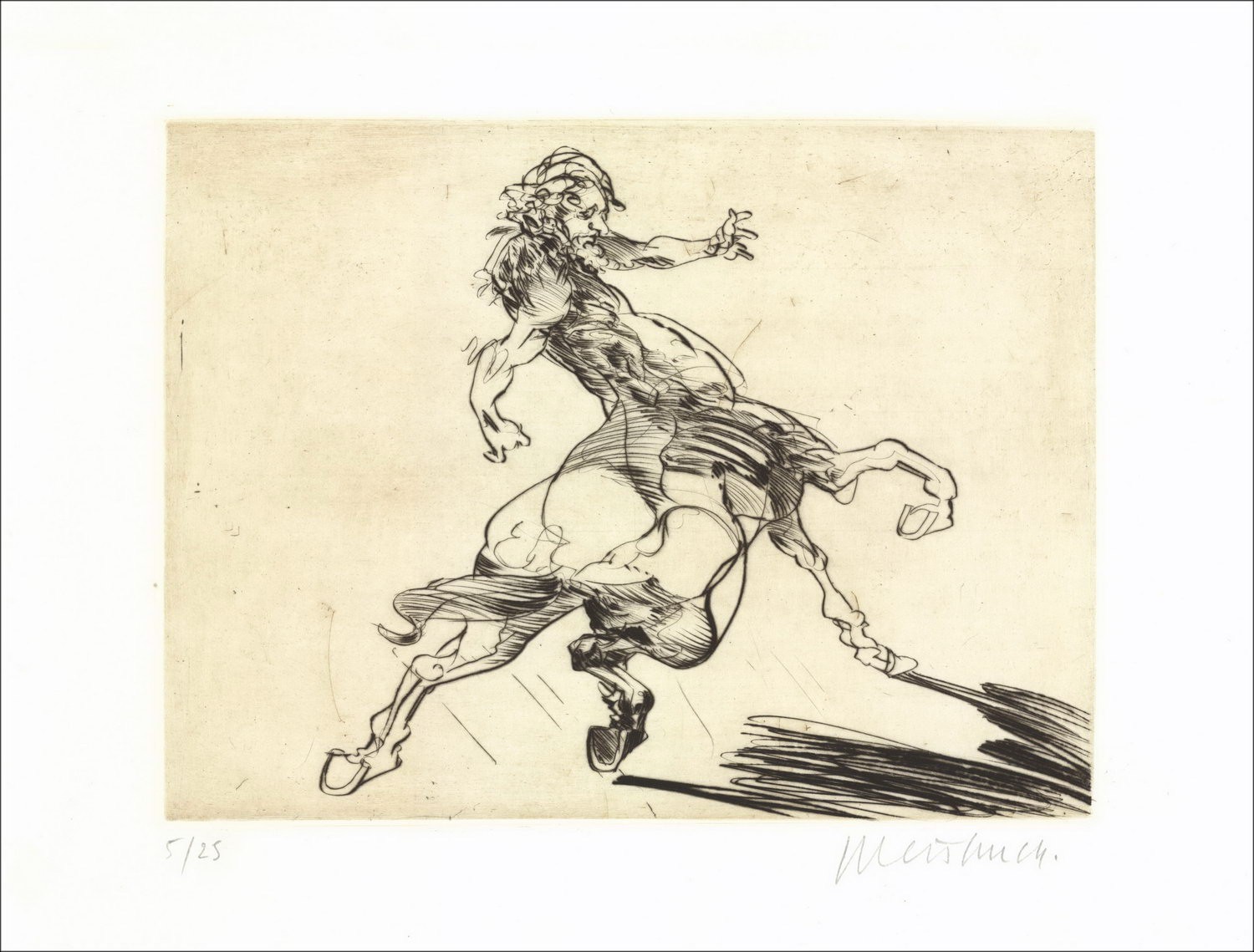 Claude Weisbuch Le Centaure II, original signed engraving