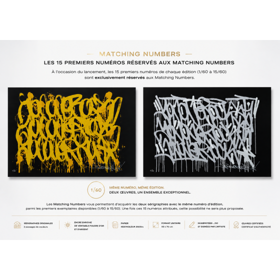 JonOne Matching Numbers 2026 | Diptych of original screenprints