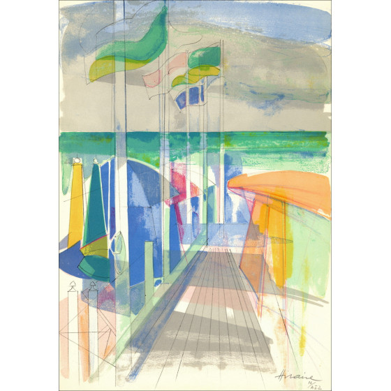 Camille Hilaire La Normandie, Deauville, lithograph