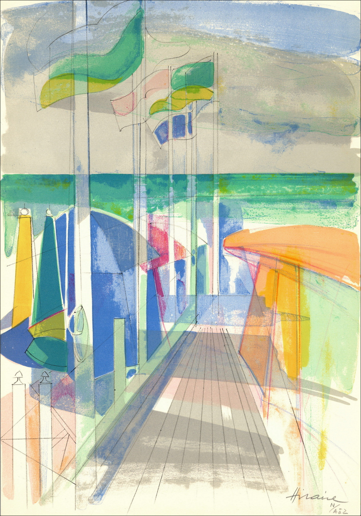 Camille Hilaire La Normandie, Deauville, lithografie