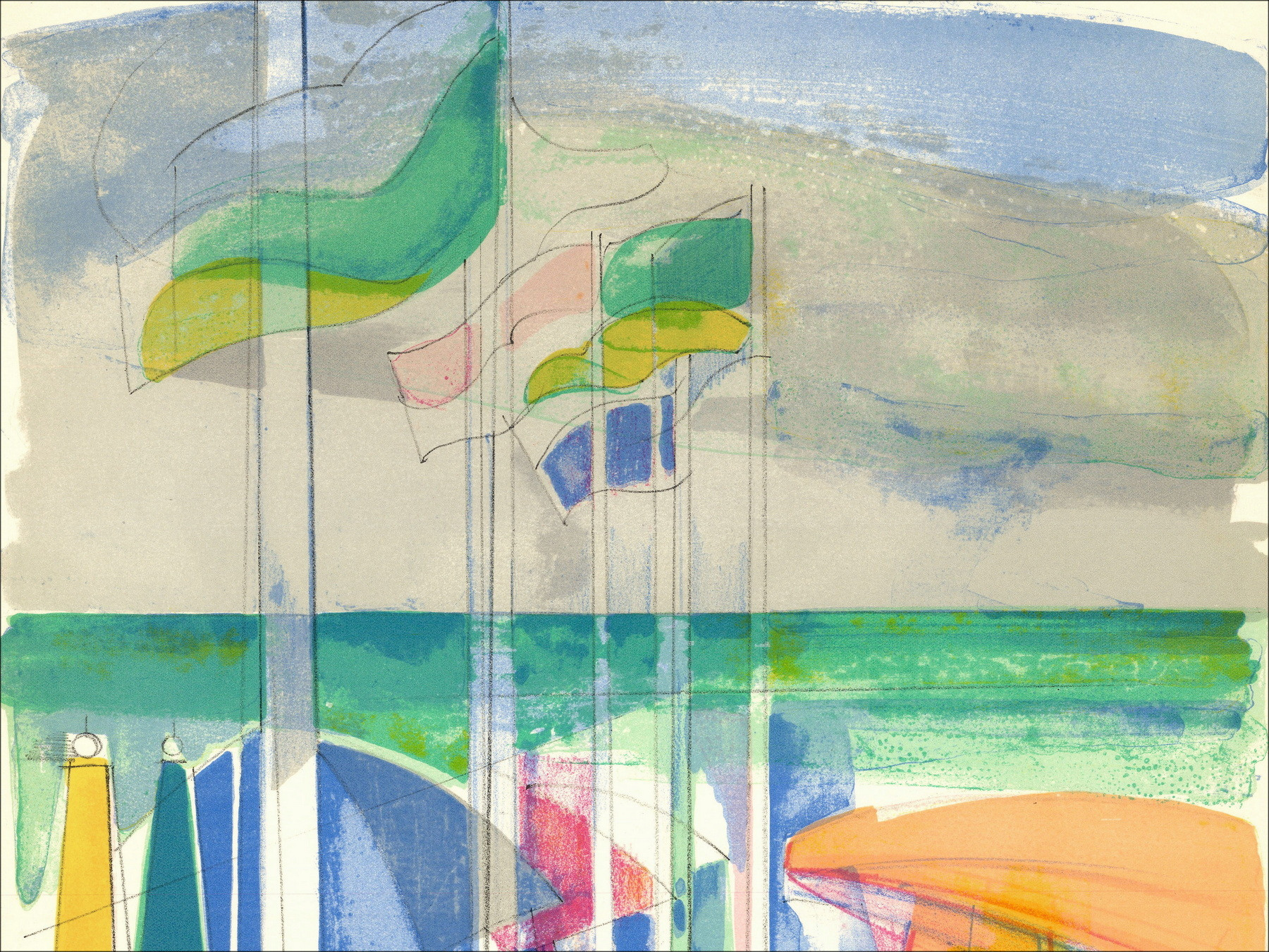 Camille Hilaire La Normandie, Deauville, litografia