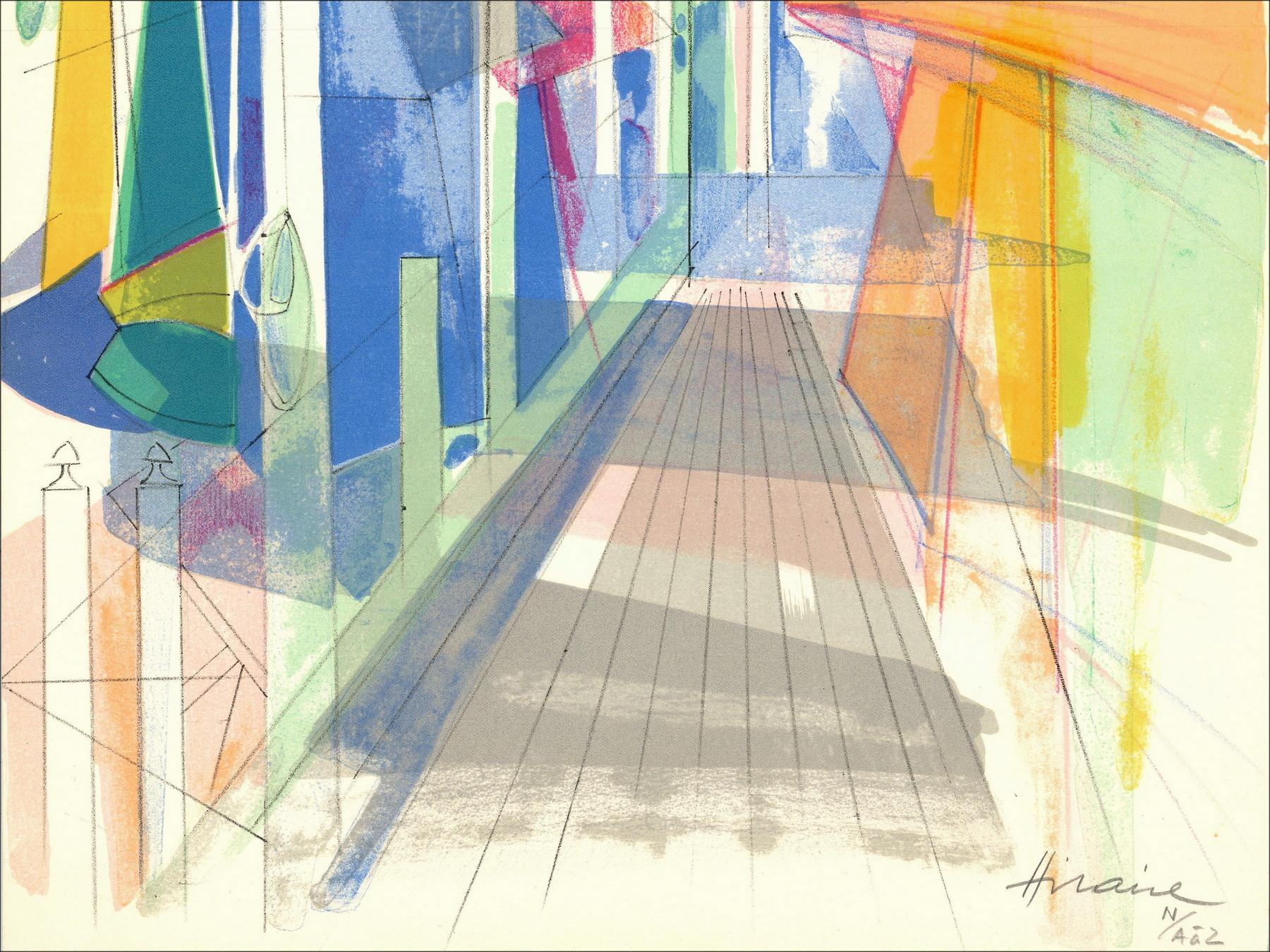 Camille Hilaire Die Normandie, Deauville, Lithografie