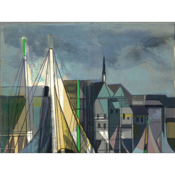 Camille Hilaire La Normandie, Honfleur, lithograph.