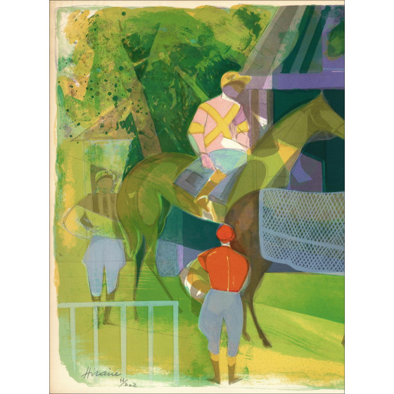 Camille Hilaire Before the Race I, original lithograph