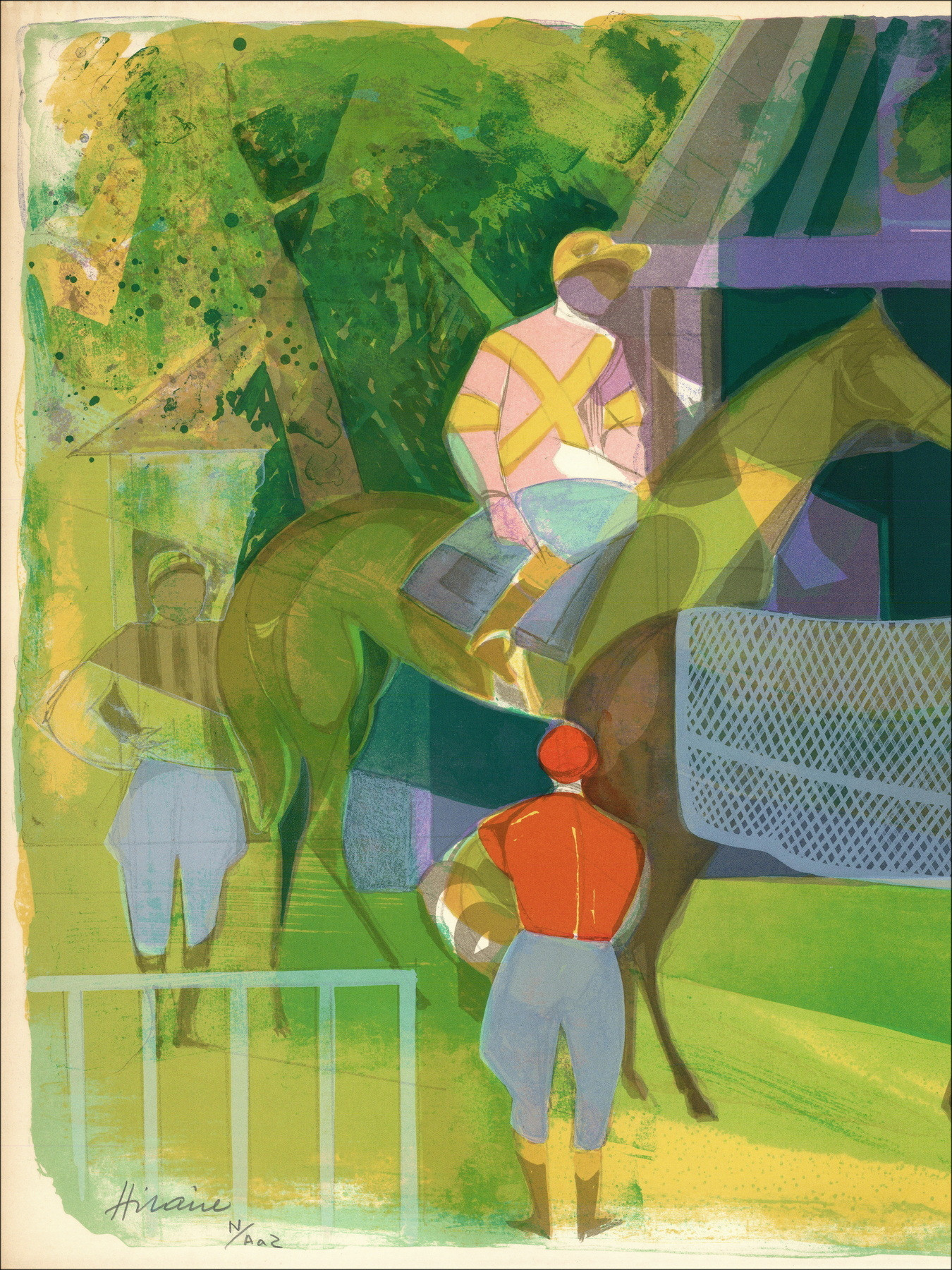Camille Hilaire Vor dem Rennen I, Original-Lithographie
