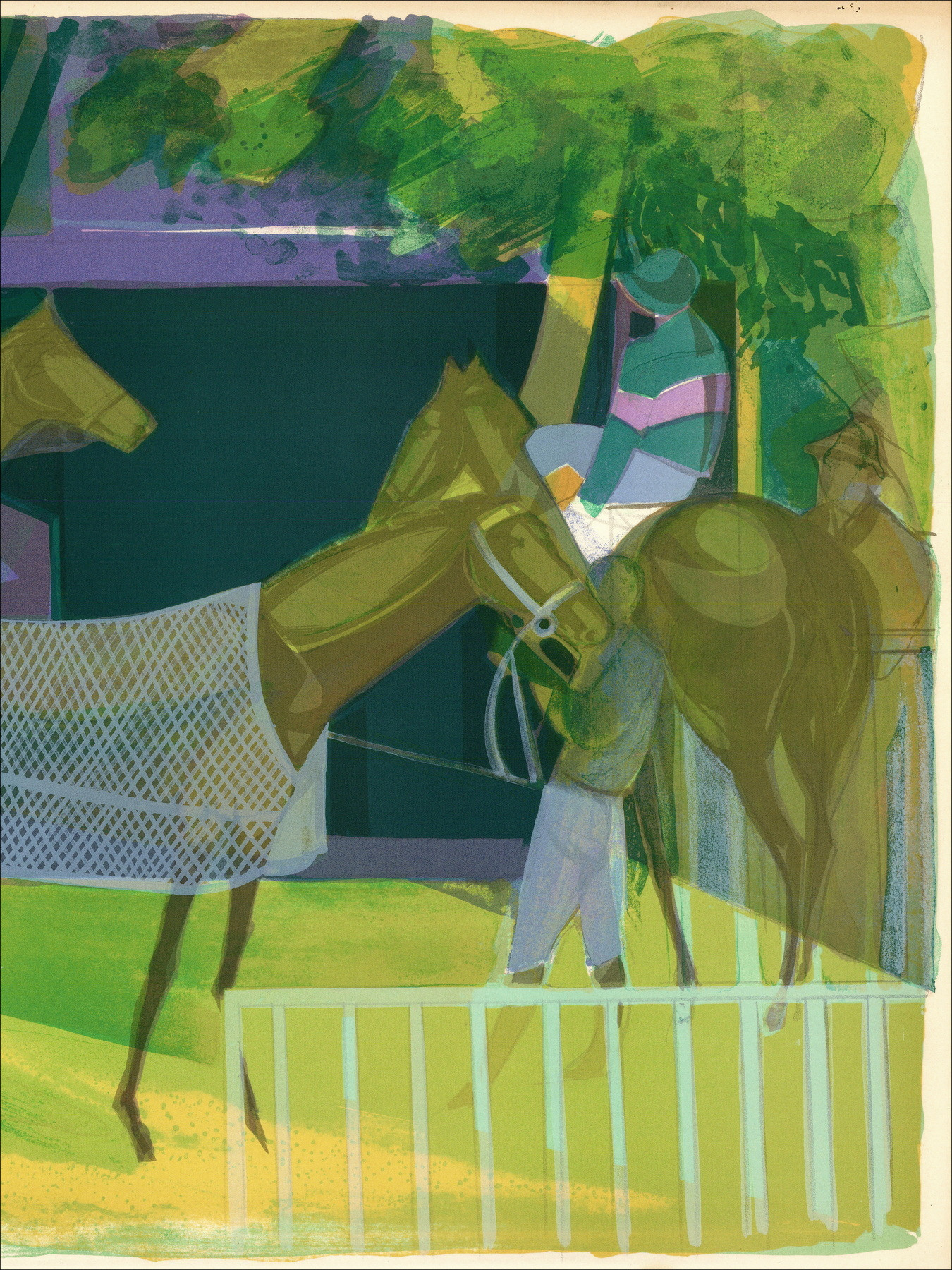 Camille Hilaire Avant la Course I, lithographie originale