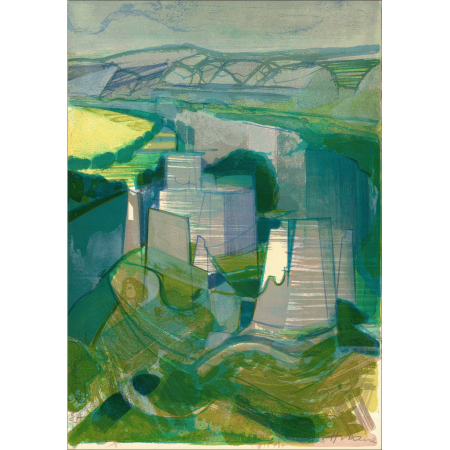 Camille Hilaire La Normandie Château Gaillard, litografia