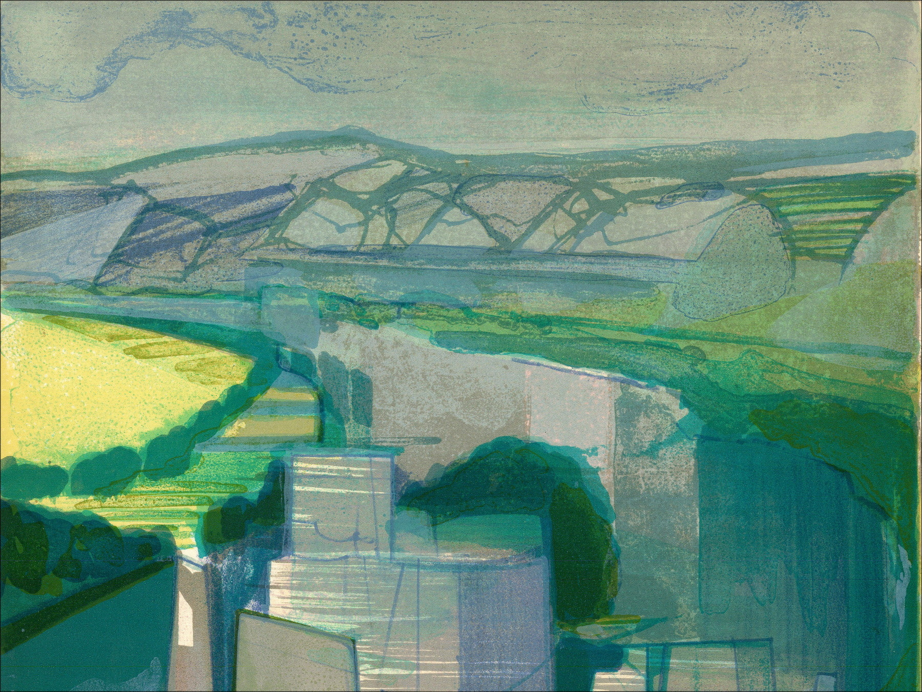 Camille Hilaire, La Normandie Château Gaillard, lithografie.